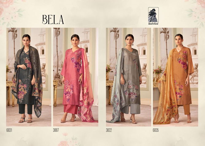 Bela By Sahiba Muslin Silk Digital Printed Dress Material Wholesale Shop In Surat